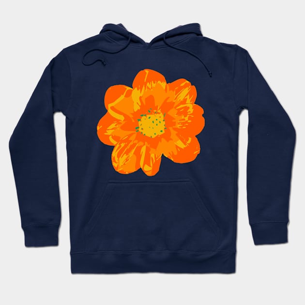 COSMIC COSMOS Big Abstract Floral Summer Bright Flower - Coral Orange Yellow Lime Green - UnBlink Studio by Jackie Tahara Hoodie by UnBlink Studio by Jackie Tahara